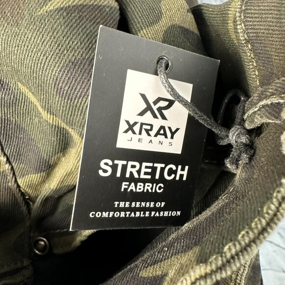 XRAY Men's Classic Moto Biker Stretch Jeans, Size W36 x L32, Olive Camo Color - Picture 16 of 16
